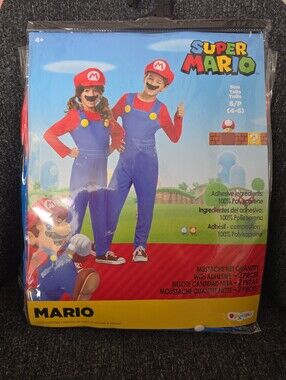 NIP Disguise Child Size S(4-6) Super Mario Halloween Costume With Mustache & Hat